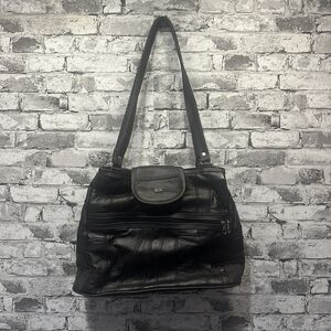 EUC Brighton Black Leather Shoulder Bag